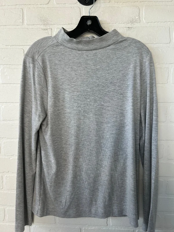 women's tops for those who want to show off their figure in a flattering wayTop Long Sleeve By Loft In Grey, Size: L