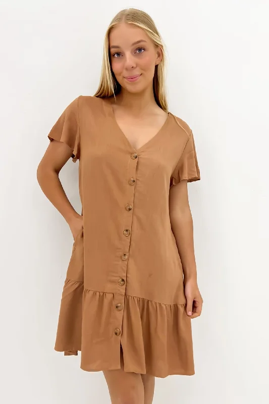 Plus-Size DressKayla Mini Dress Tan