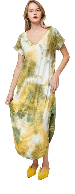 Short-Sleeve DressTie Dye Everyday Maxi Dress,  Olive