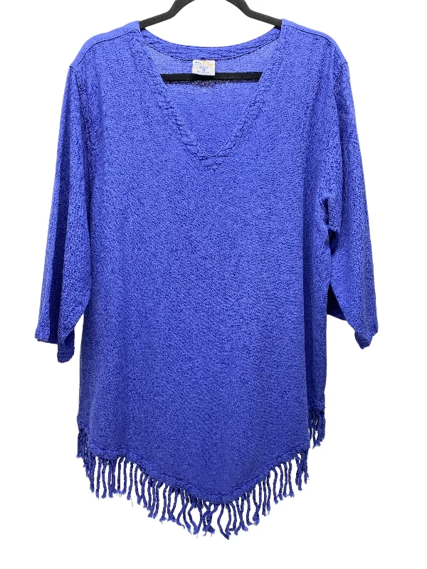 women's tops for those who want to add a personal touch to their wardrobe with unique and one-of-a-kind piecesTop 3/4 Sleeve By Clothes Mentor In Blue, Size: 1x