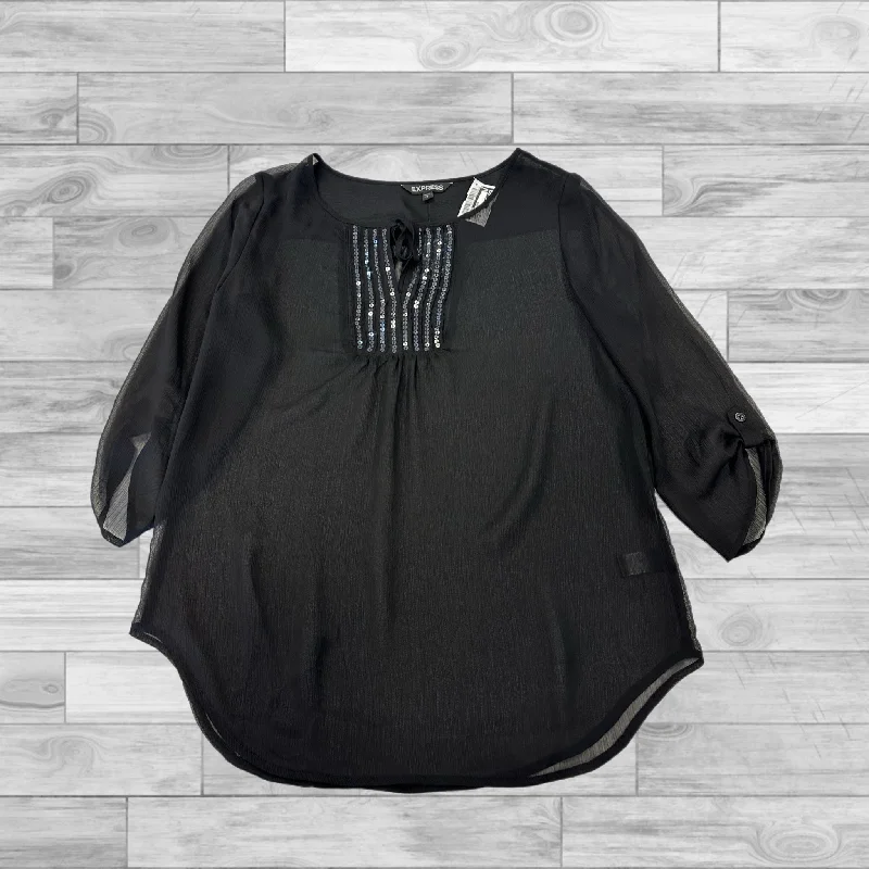 women's tops for vintage fashion enthusiastsTop 3/4 Sleeve By Express In Black, Size: S