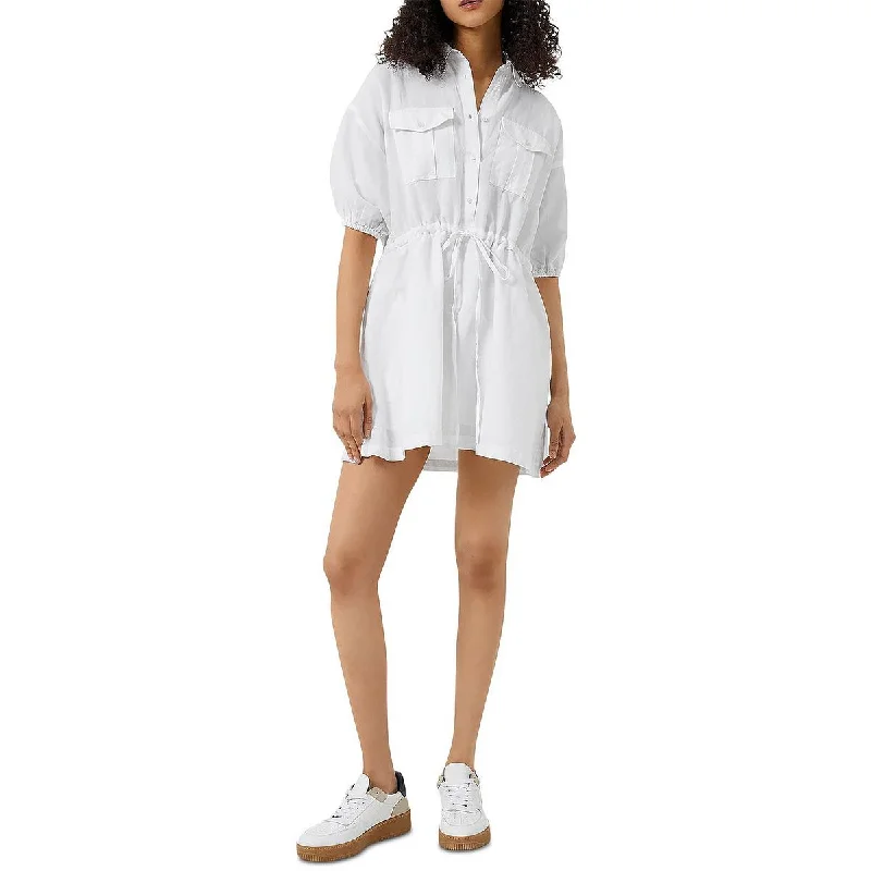 women's apple-shaped body dressesFrench Connection Womens Tie Front Mini Shirtdress