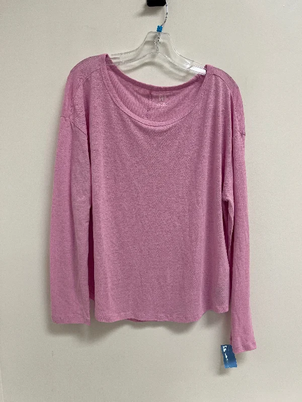 women's tops for those who want to stay warm and stylish during colder weatherTop Long Sleeve By Lapis In Pink, Size: L