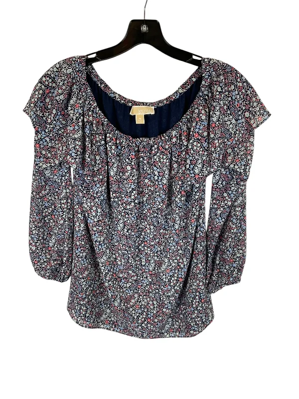 women's tops that offer a perfect blend of style, comfort, and affordabilityTop Long Sleeve Designer By Michael By Michael Kors In Blue, Size: M