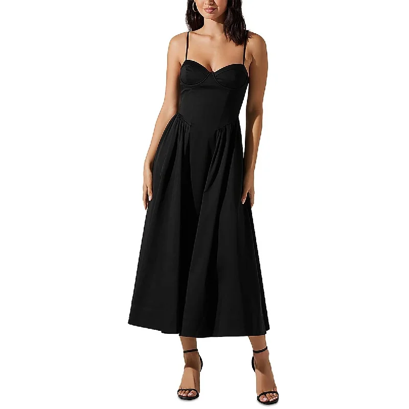 women's bell-sleeved dressesASTR the Label Womens Corset Sea,ed Ribbed Maxi Dress