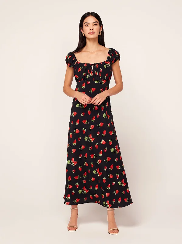 women's pastel dressesBess Berry Print Maxi Dress