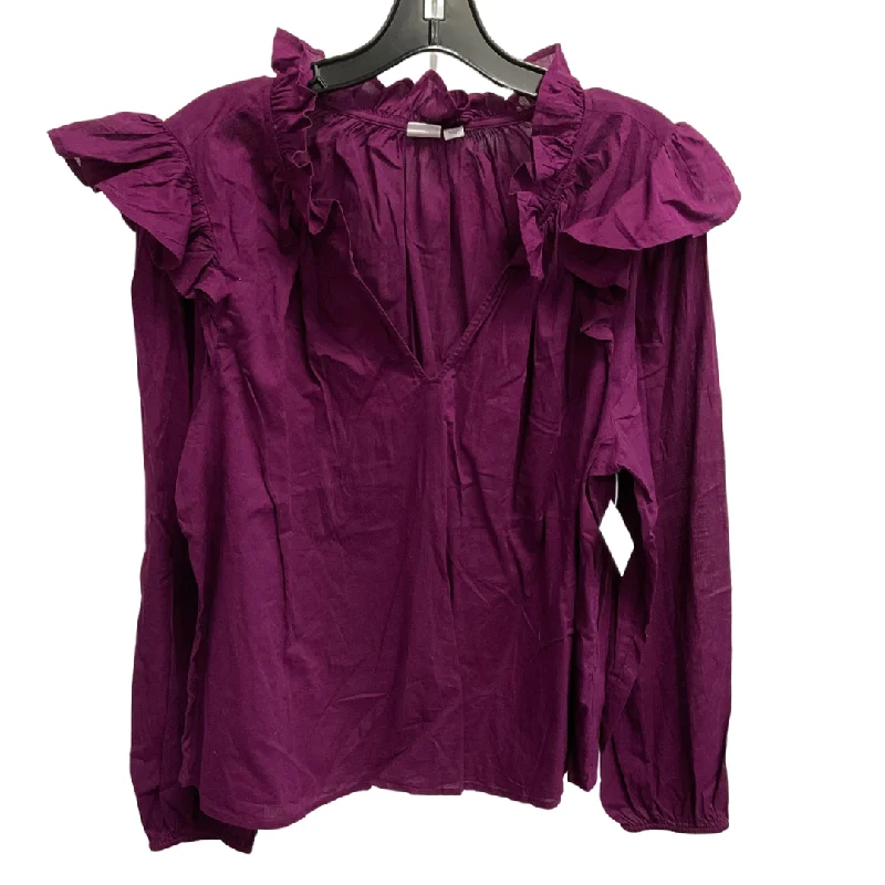 women's tops for picnics in the parkTop Long Sleeve By Gap In Purple, Size: L