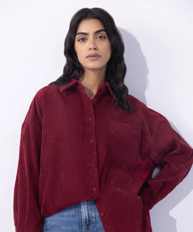 tank tops for womenCorduroy Oversized Shirt