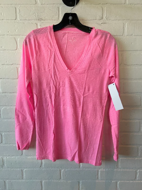 women's tops for business casual attireTop Long Sleeve Basic By J. Crew In Pink, Size: S