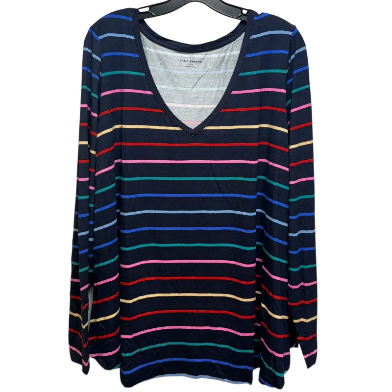 women's tops for relaxed weekendsTop Long Sleeve By Lane Bryant In Striped Pattern, Size: 22