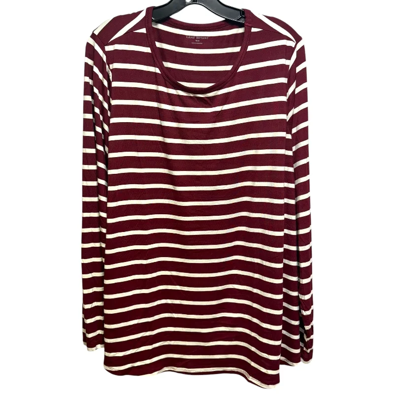 trendy women's topsTop Long Sleeve By Lane Bryant In Striped Pattern, Size: Xxs