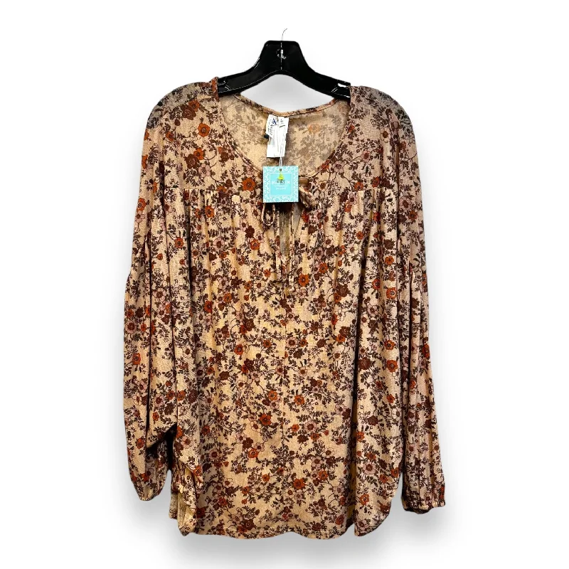 women's tops for boho-chic stylesTop Long Sleeve By Hayden La In Floral Print, Size: L