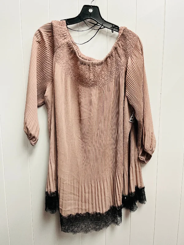 women's tops for those who love to shop for unique findsTop Long Sleeve By Boutique + In Brown, Size: 2x