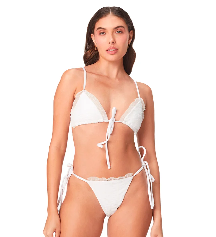 Eco-Conscious Female SwimwearGaia White Bikini Top