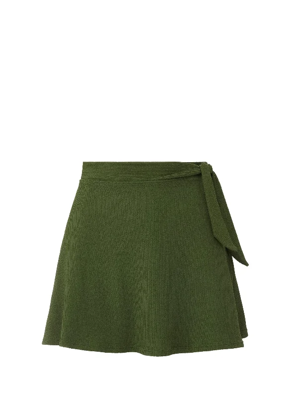 Quick-Dry Female SwimwearAmy Swim Skirt Olive Texture