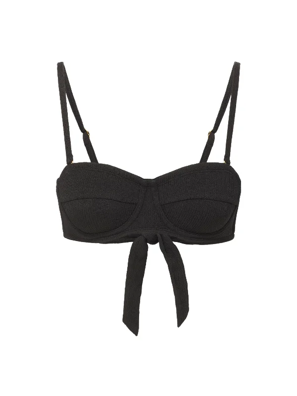 Mix-and-Match Female SwimwearNellie Top Black Texture