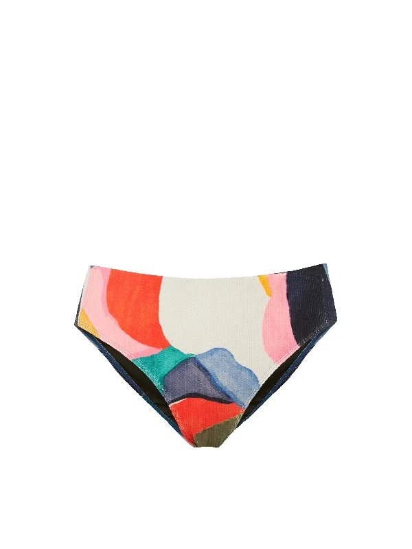 Relaxed Pants FemaleClassic Midrise Bottom In Carta Colorblock Texture