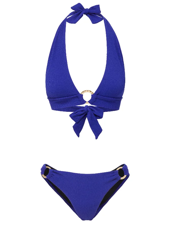 Pool Female SwimwearErin Top + Ring Trim Bottom in Iris Texture