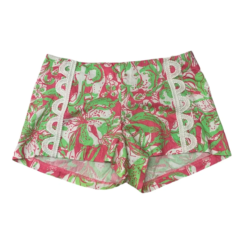 women's moisture-wicking shortsShorts Designer By Lilly Pulitzer In Green & Pink, Size: 6