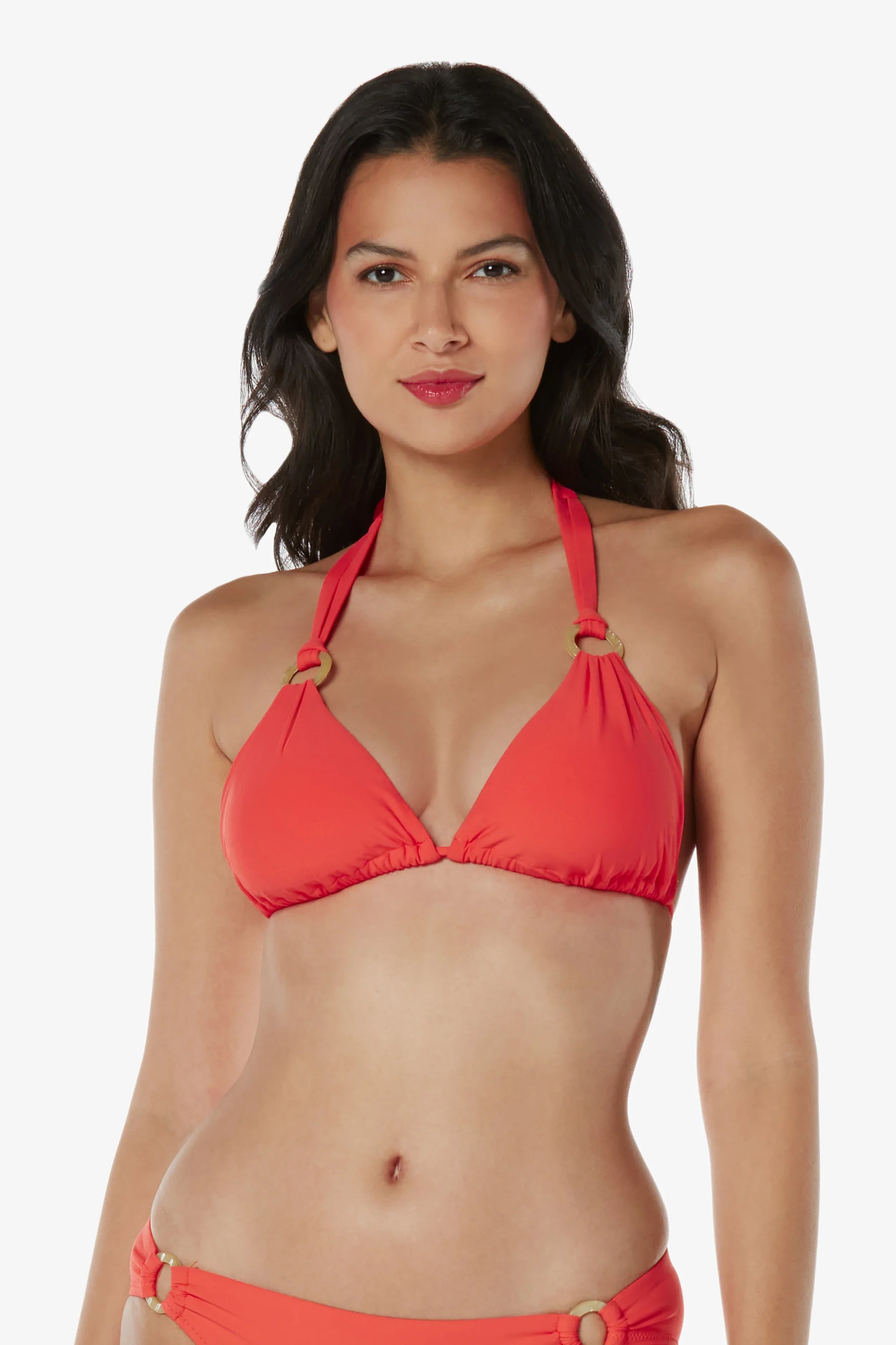 Mix-and-Match Bikini FemaleRing String Bra  |  Coral