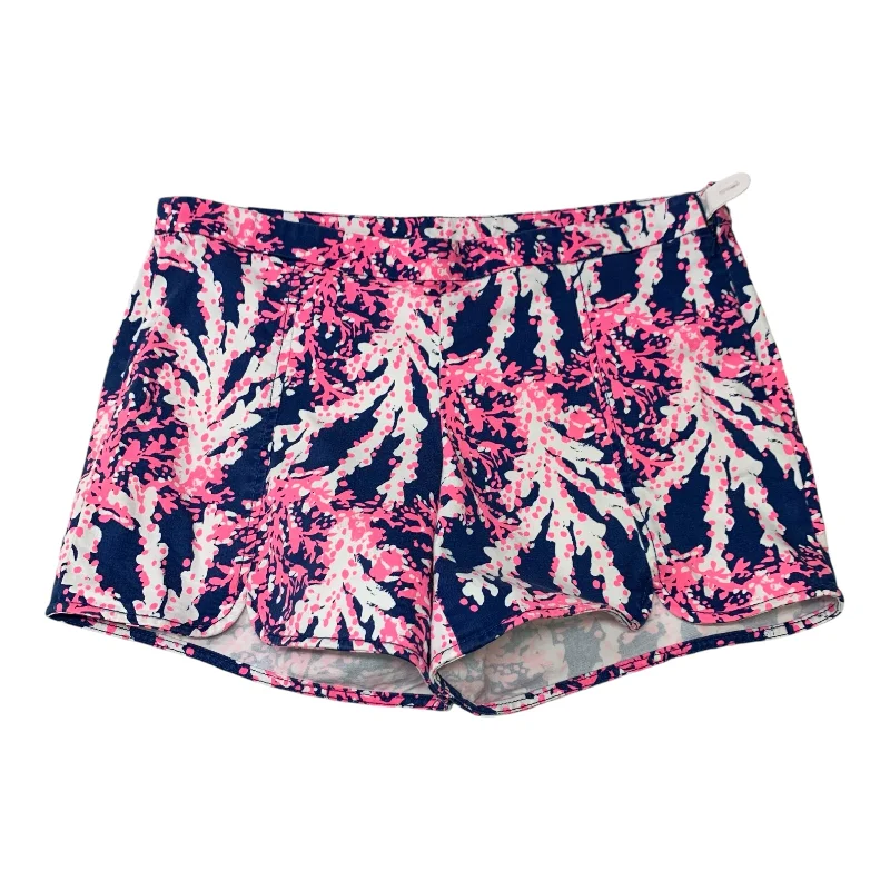 women's floral shortsShorts Designer By Lilly Pulitzer In Blue & Pink, Size: M