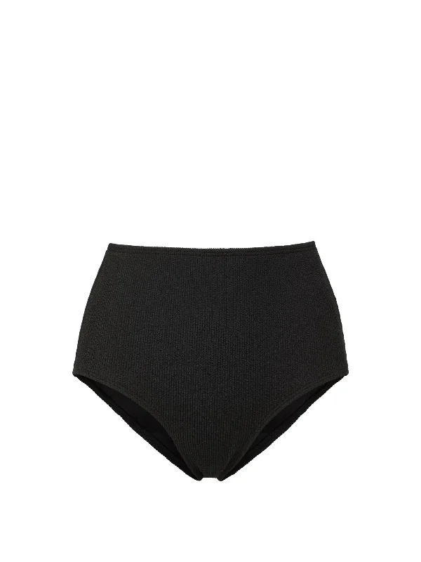 Sheer Female SwimwearClassic High Waist Bottom Black Texture