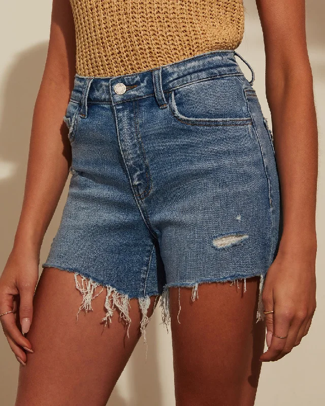 Tucson Mid Rise Cut Off Denim Shorts