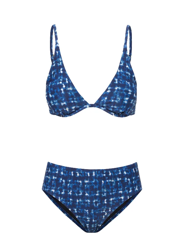 Petite Female SwimwearLeah Top + Classic Midrise Bottom in Denim Noir