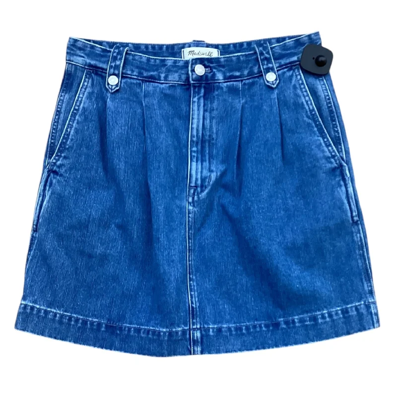 women's dressy circle skirtsSkirt Designer By Madewell In Blue Denim, Size: 6