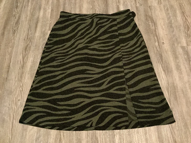 women's velvet skirtsSkirt Midi By Ann Taylor In Black & Green, Size: 12petite