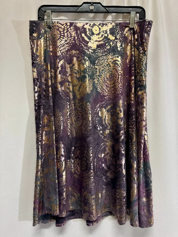 women's velvet skirtsSkirt Midi By Ellen Tracy In Purple, Size: Xl