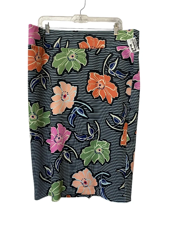 women's cocktail skirtsSkirt Midi By Eloquii In Floral Print, Size: 18