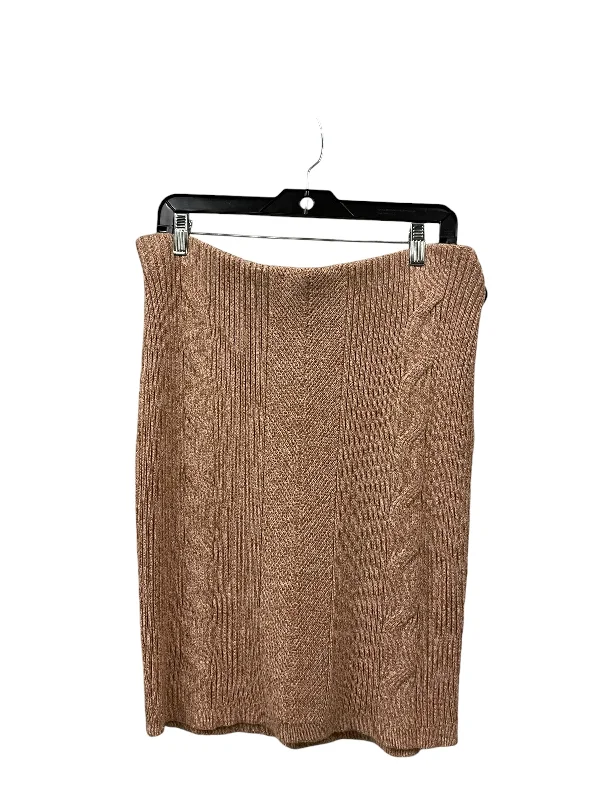 women's polyester tiered skirts for partiesSkirt Midi By Express In Brown, Size: Xl