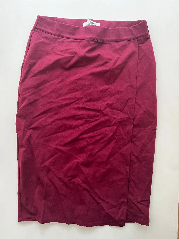 women's moisture-wicking formal skirtsSkirt Midi By Liz Claiborne In Burgundy, Size: 8