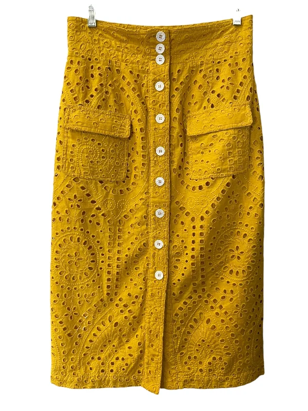 women's velvet skirtsSkirt Midi By Tracy Reese In Yellow, Size: 8