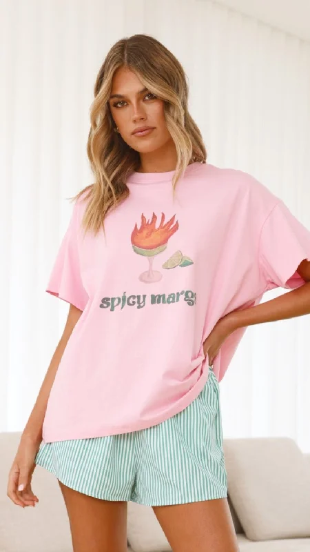 women's tops with unique designsSpicy Margs Top & Shorts Set - Pink/ Green