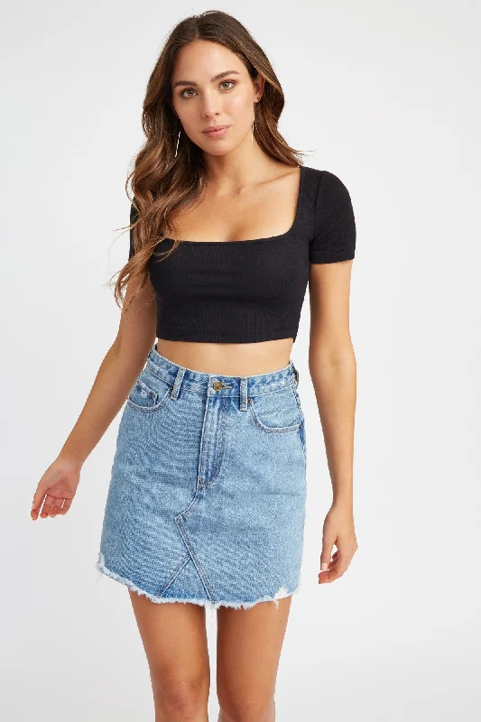 women's tops with spaghetti straps and deep V-necksStaple Crop Top