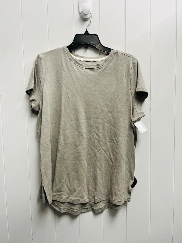 women's tops for those who want to elevate their everyday wear with chic and elegant piecesTop Short Sleeve Basic By Isaac Mizrahi Live Qvc In Grey, Size: Xl