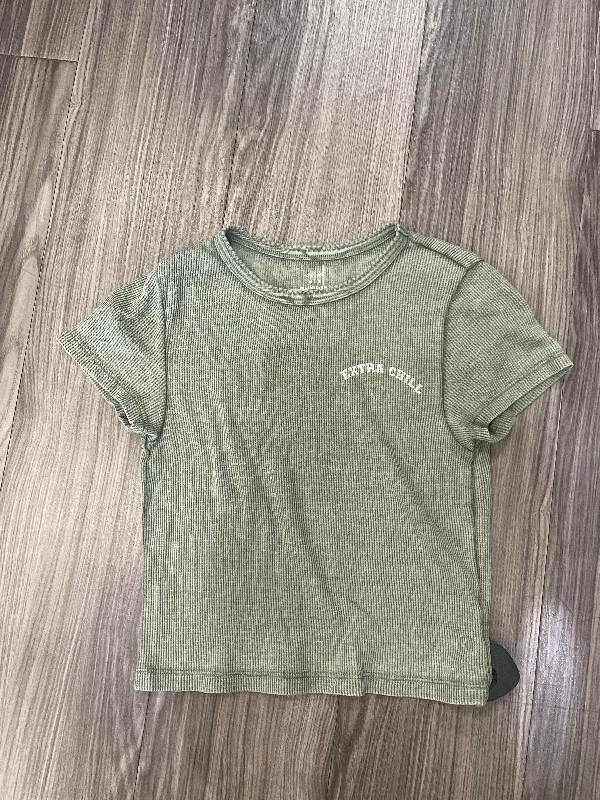 women's tops for those who appreciate subtle and muted tonesTop Short Sleeve By Aerie In Green, Size: M