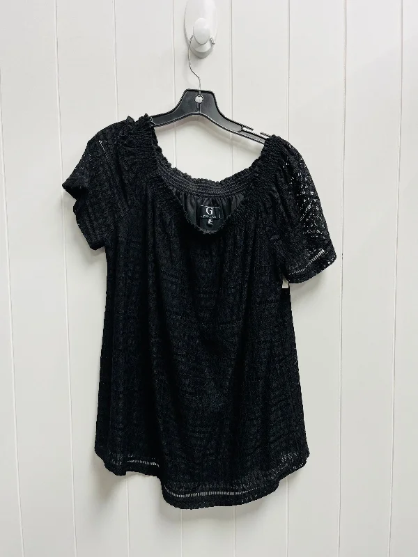 women's tops with sequin embellishmentsTop Short Sleeve By G By Giuliana In Black, Size: Xl