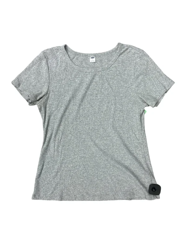 women's tops in solid colorsTop Short Sleeve By Old Navy In Grey, Size: L