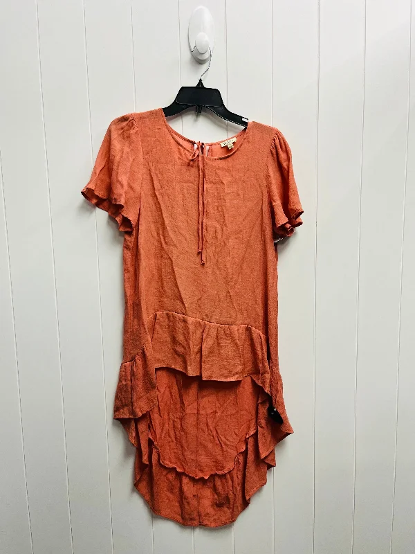 women's tops for those who prefer classic over trendy stylesTunic Short Sleeve By Lily White In Orange, Size: M