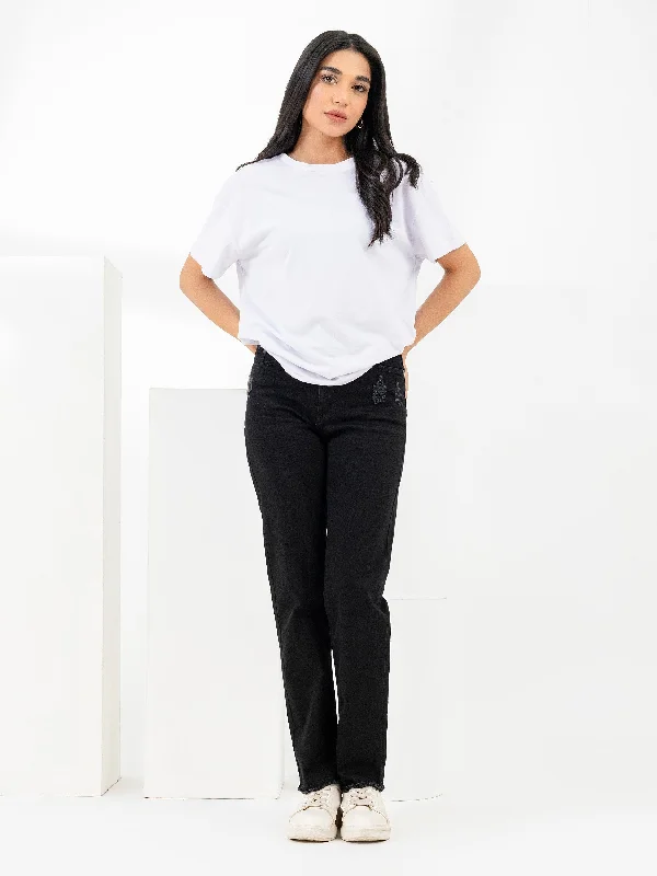 women's tops for smart casual looksRipped Straight Jeans