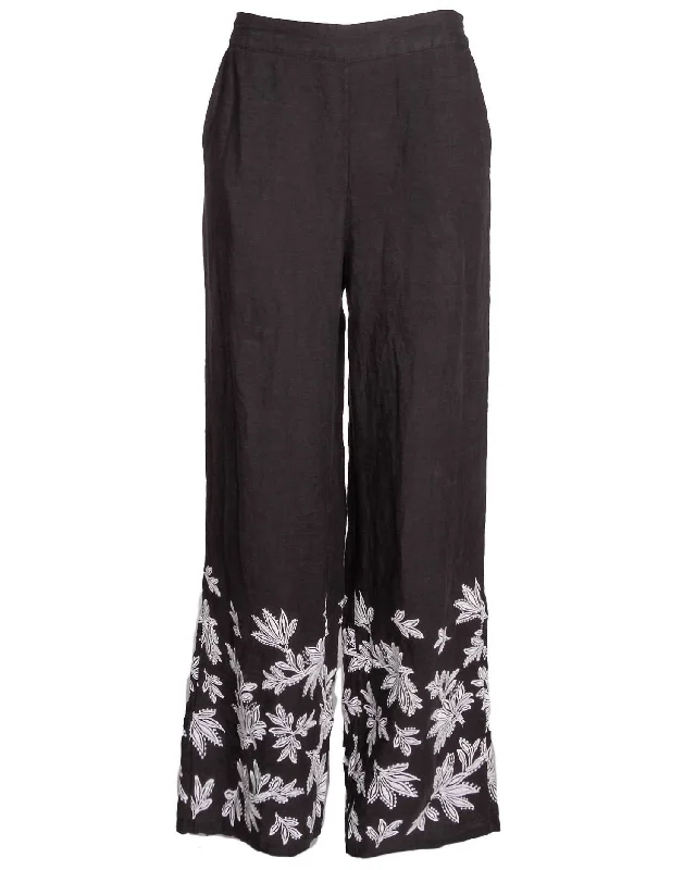 women's embroidered pantsGetika Embroidered Pant In Black