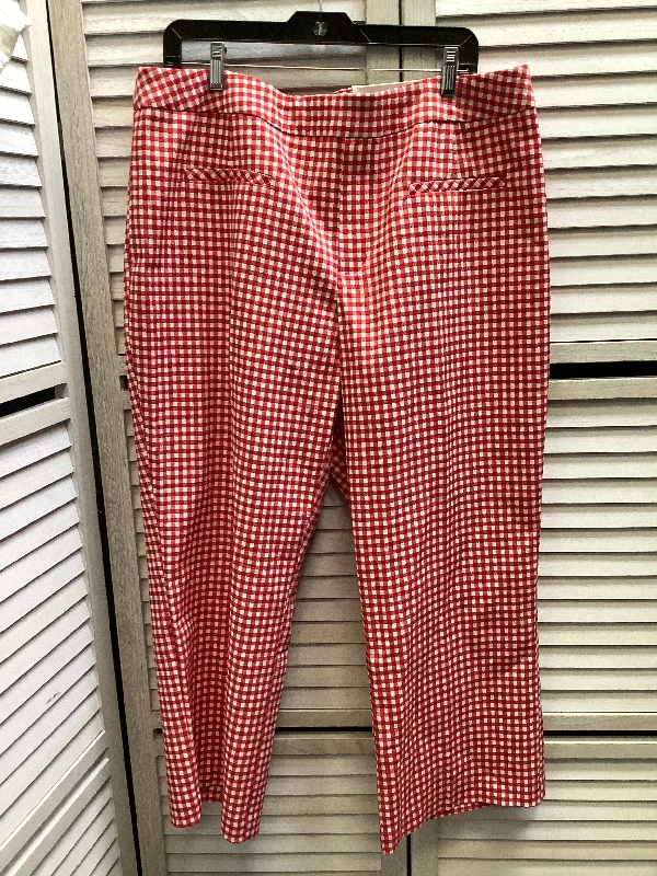 women's linen pantsPants Cropped By Cato In Red & White, Size: 18