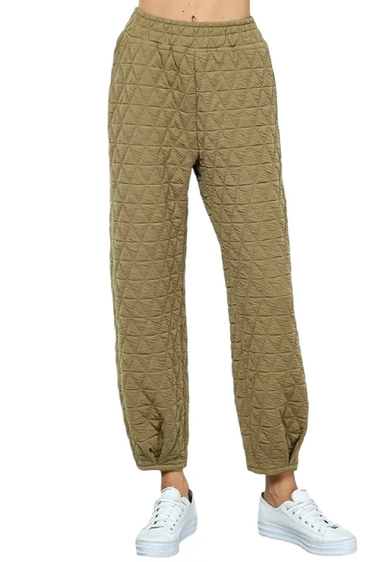 women's checkered pantsQuilted Jogger In Olive