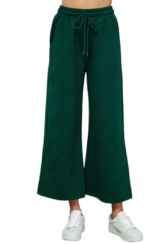 women's timeless pantsTexture Cropped Flare Pant In Green