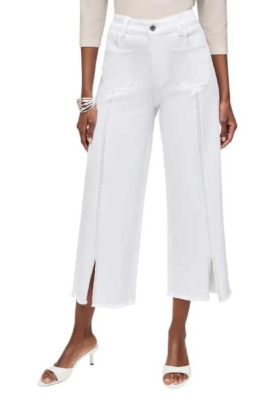 women's yoga pantsVarsity Striped High-Rise Chinos Trouser In White