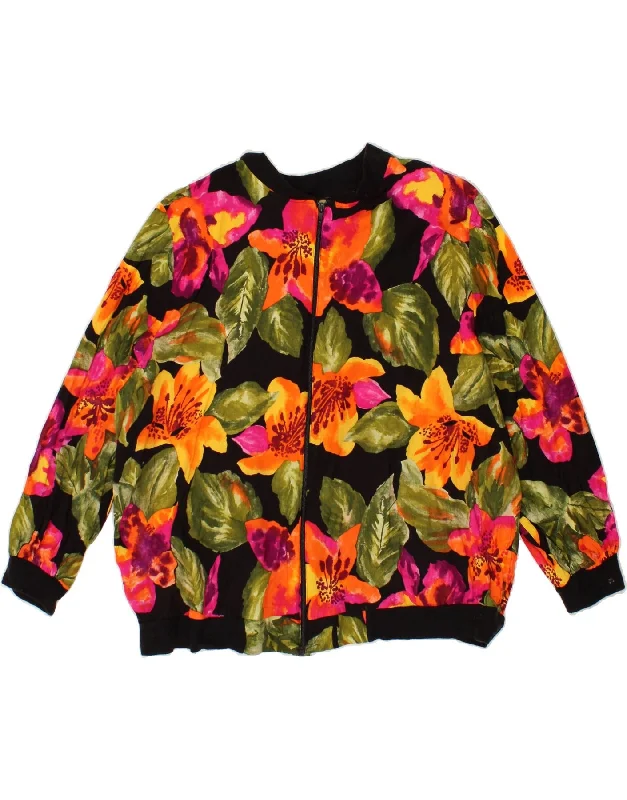 women's coats for smart casual looksA PERSONAL TOUCH Womens Bomber Jacket US 24 4XL Multicoloured Floral Rayon