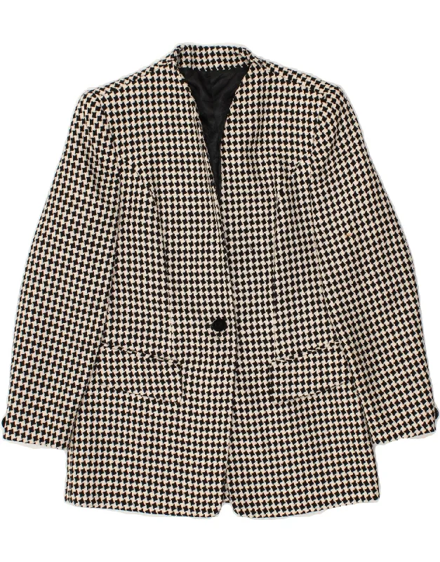 women's coats that offer both functionality and fashion-forward flairBETTY BARCLAY Womens 1 Button Blazer Jacket UK 12 Medium Black Houndstooth